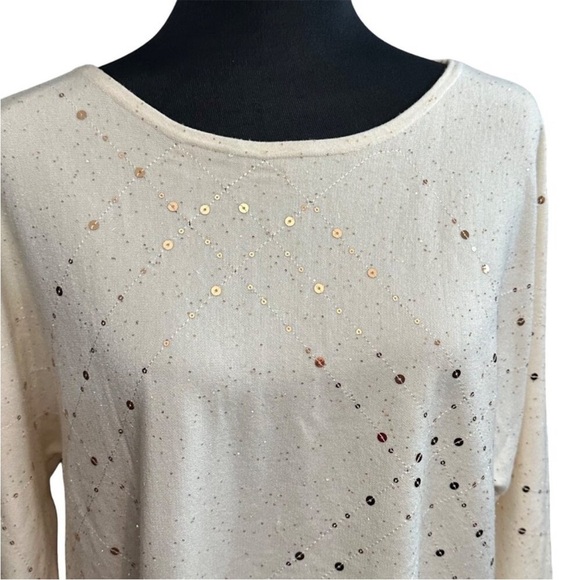 Chico's Sweaters - Chico's English Cream Scatter Sequin Long Sleeve Pullover Sweater, NWT, Chicos 3